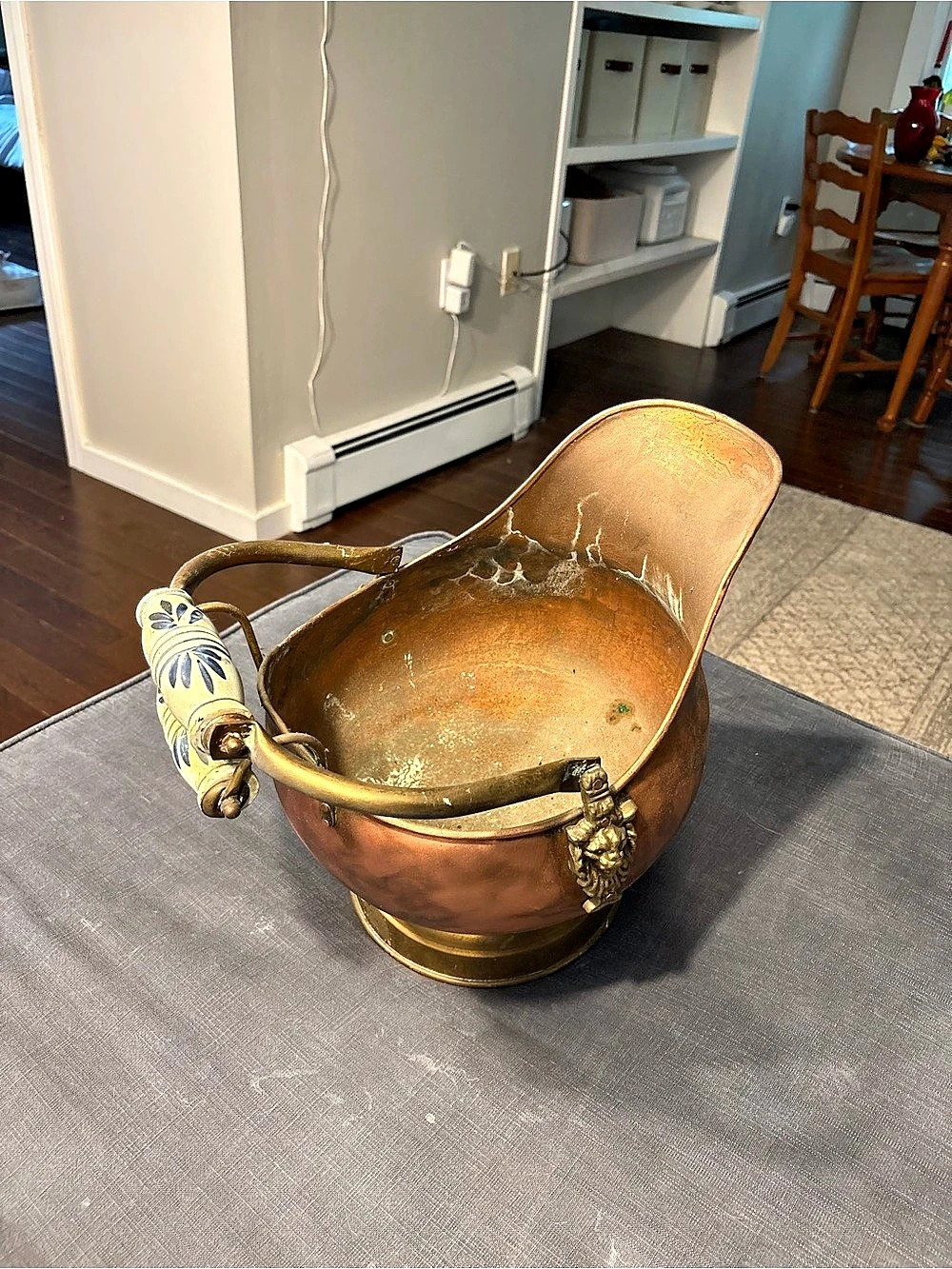 Copper-Tone Serving Pitcher with Painted Handle - Picture 3 of 6